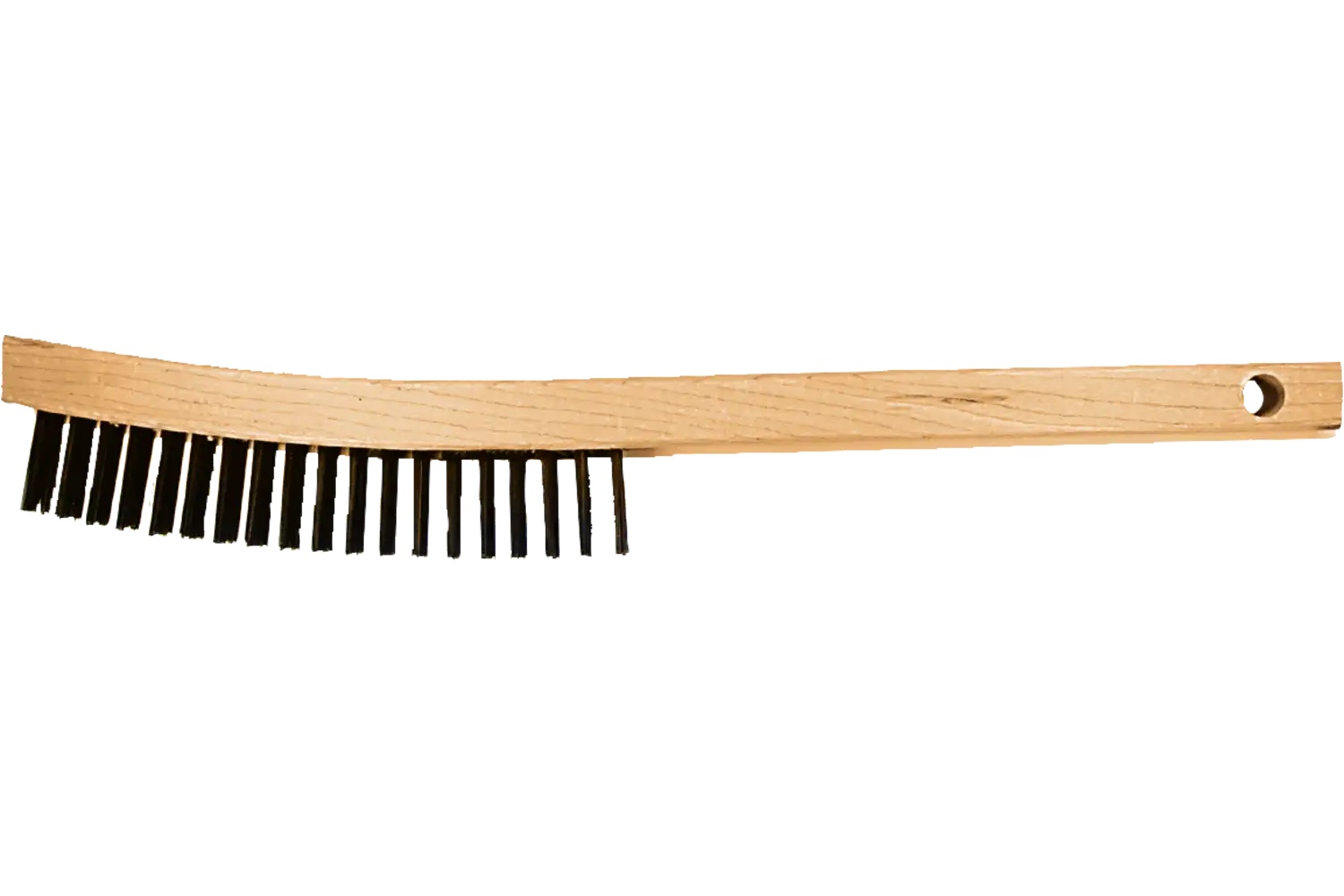 Picture of Pferd Curved Handle Scratch Brush 4X19 Rows Carbon Steel Wire Wooden Block